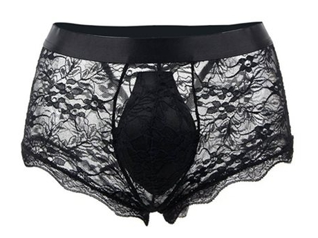 Boxer ouvert en dentelle Lacien Noire