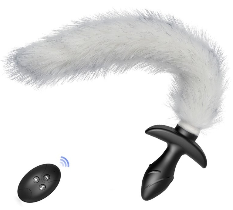 Plug vibrant avec Queue blanche Tail Curve 9 x 3.7cm Queue 30cm