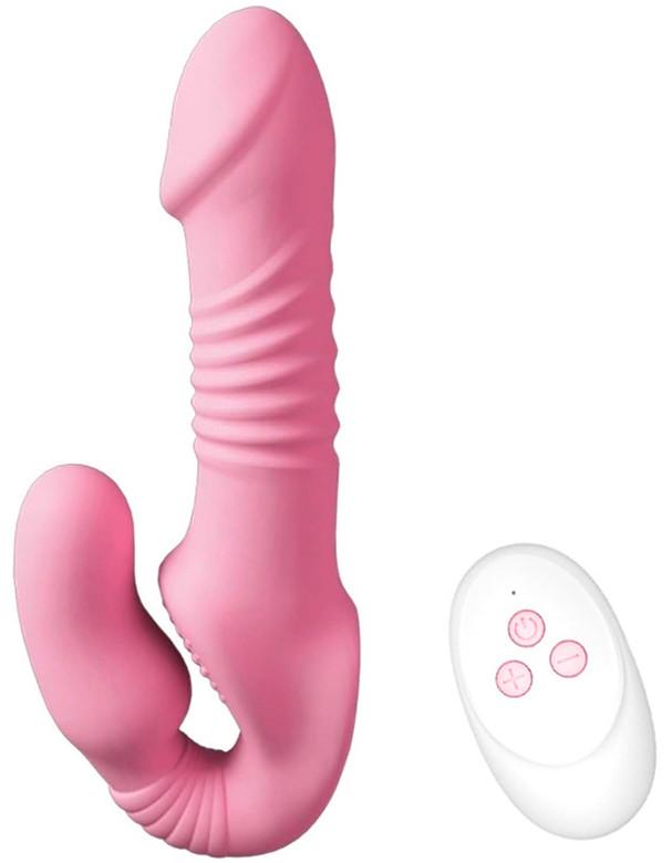 Gode Ceinture sans harnais vibrant Pinky Twice 13 x 4cm