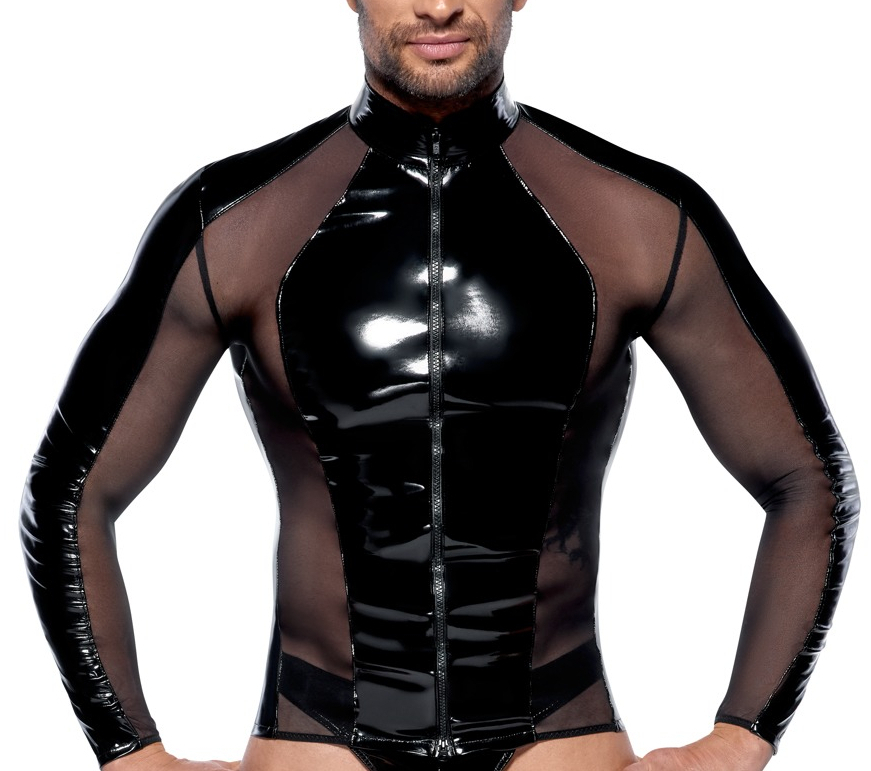 T-shirt sexy Vinyl Up Noir