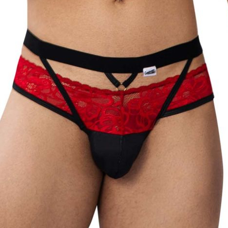 Jockstrap Dentelle Lalita Noir et Rouge