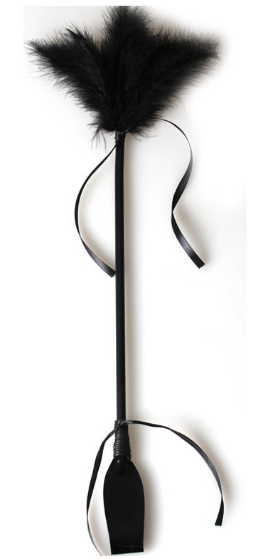 Cravache et Plumeau Secret Touch 50cm Noir