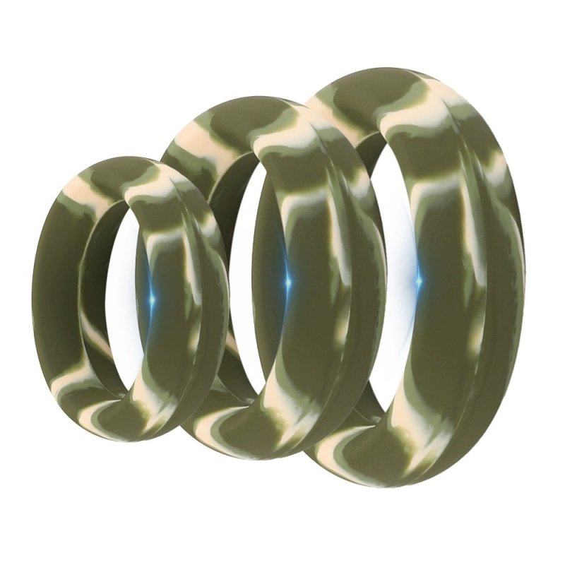 Pack 3 Cockrings Silimix Vert Army