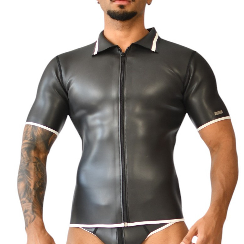 Polo en néoprène Xrub avec Zip Noir-Blanc