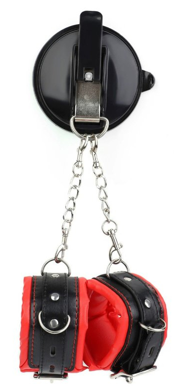 Menottes avec Ventouse Strongcup Rouges
