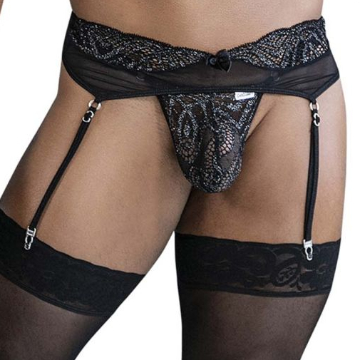 String et Porte-jarretelles Heria Noir