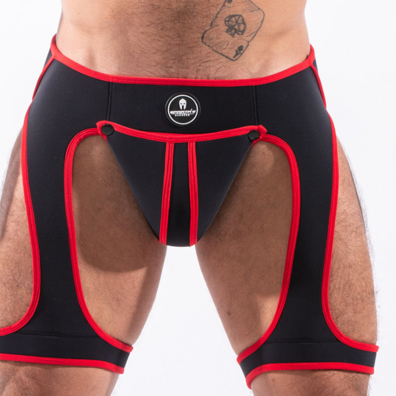 Backless Snax Noir-Rouge