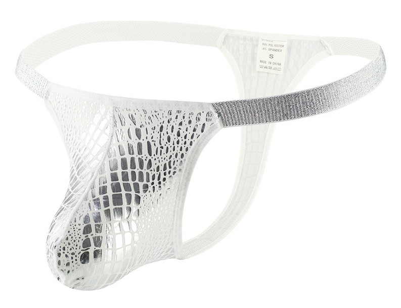 String Croco Blanc-Argenté