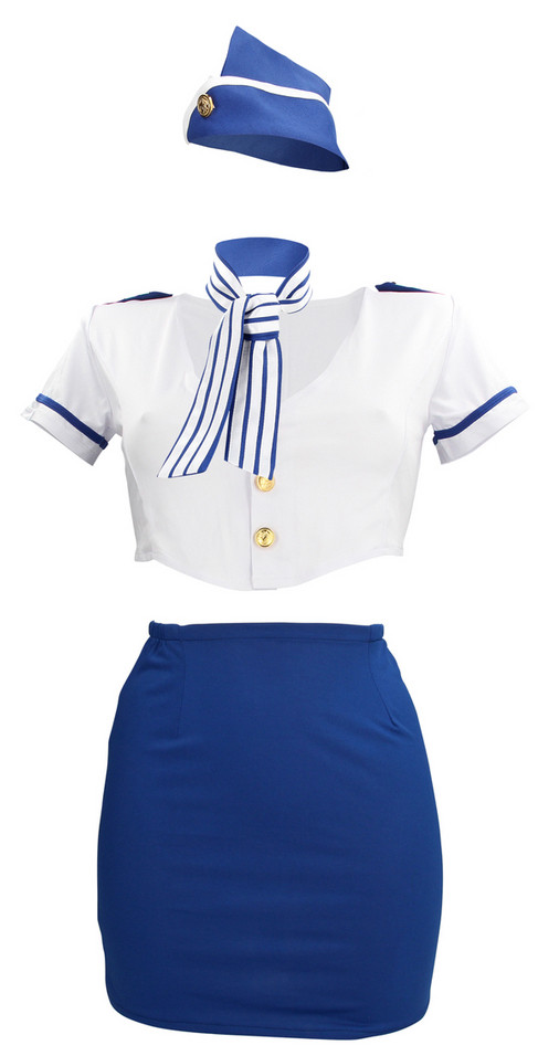 Costume sexy d'Hôtesse de l'air Stewardness S/M