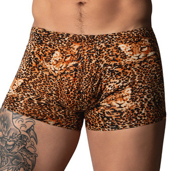Boxer léopard Ring & Short Marron