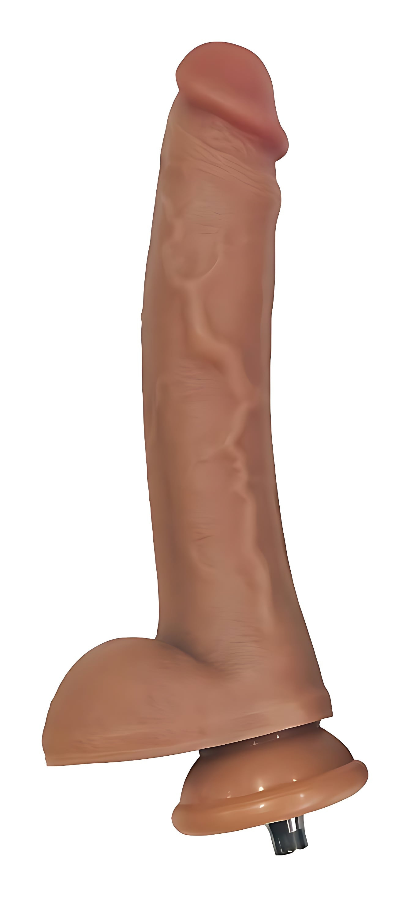 Embout Gode chair foncé Curved Dicker pour fuck machine 18 x 4.3cm