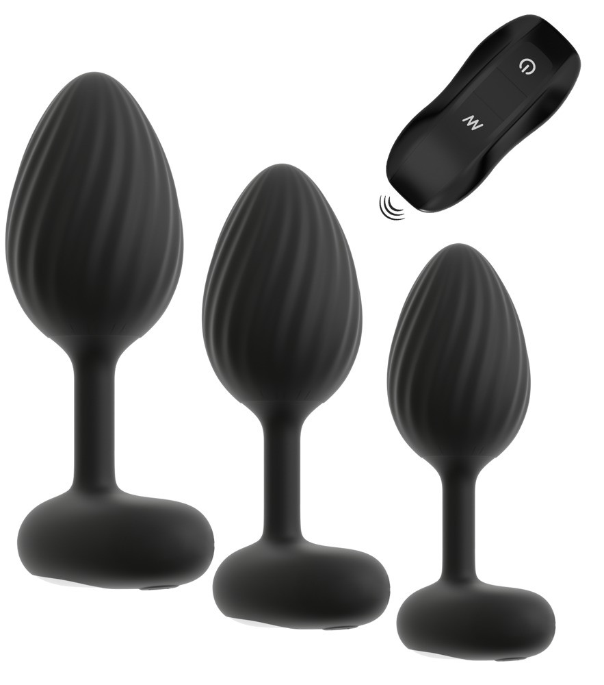 Lot de 3 Plugs vibrants Vrillass Noirs 10 Vibrations