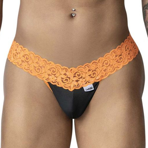 String en dentelle Beltis Noir-Orange