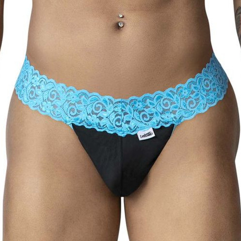 String en dentelle Beltis Noir-Bleu