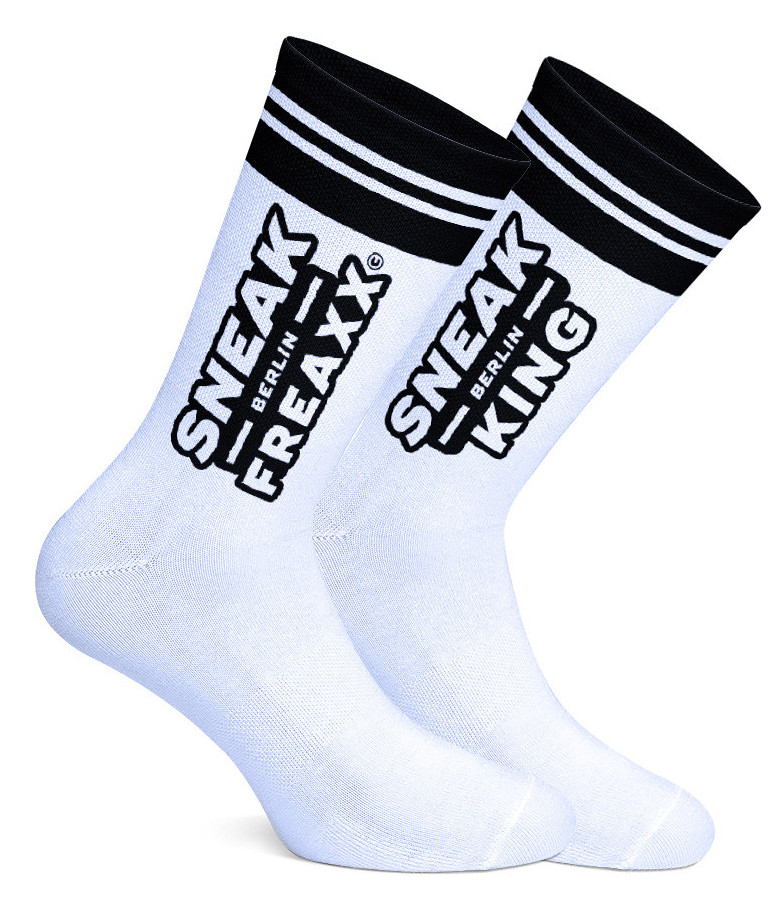 Chaussettes blanches Sneak King Blanc-Noir