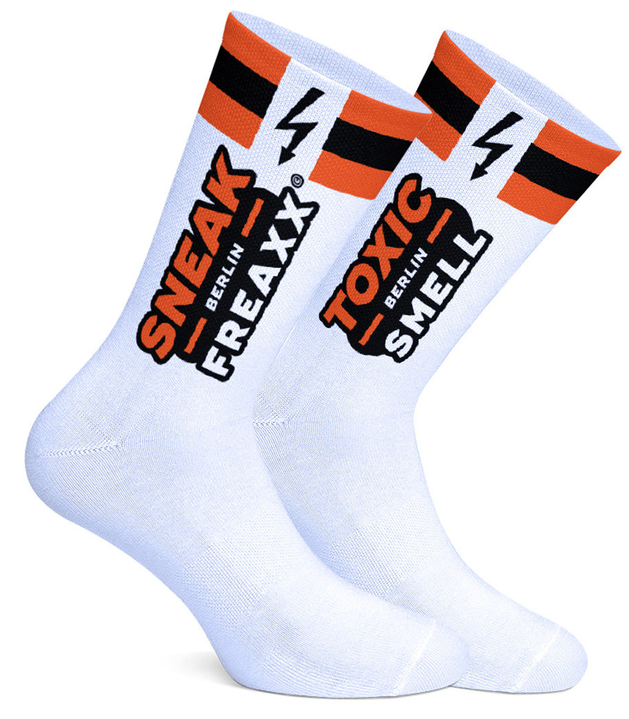 Chaussettes Sneak Toxic Blanc-Orange