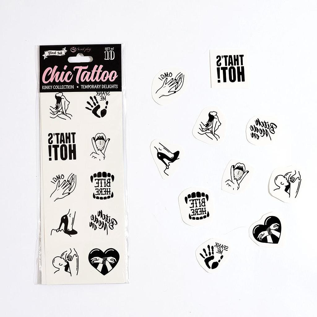 Set de 10 tatouages éphémères Kinky Collection