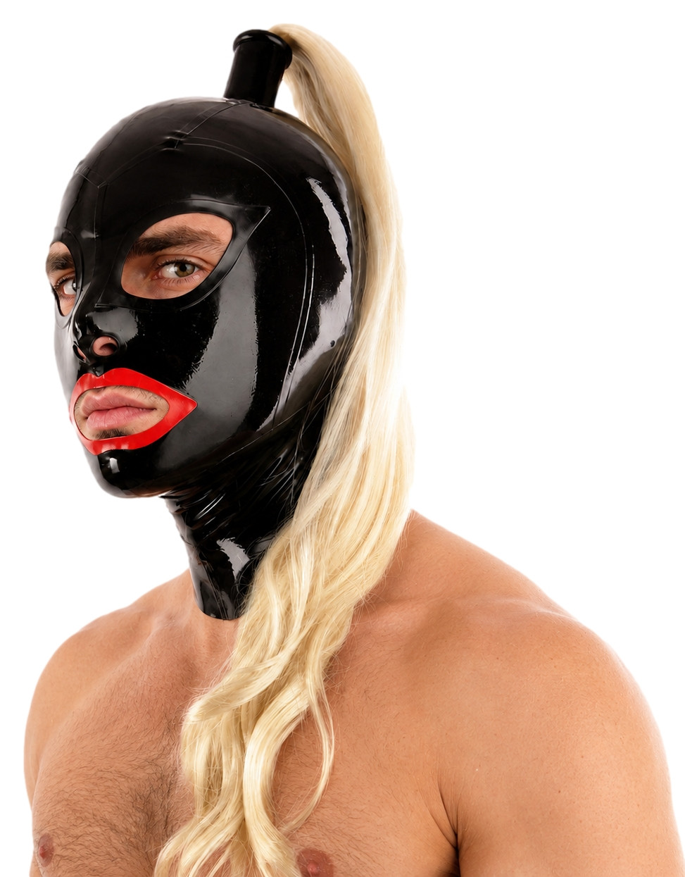 Cagoule en latex Redlips Cheveux blonds