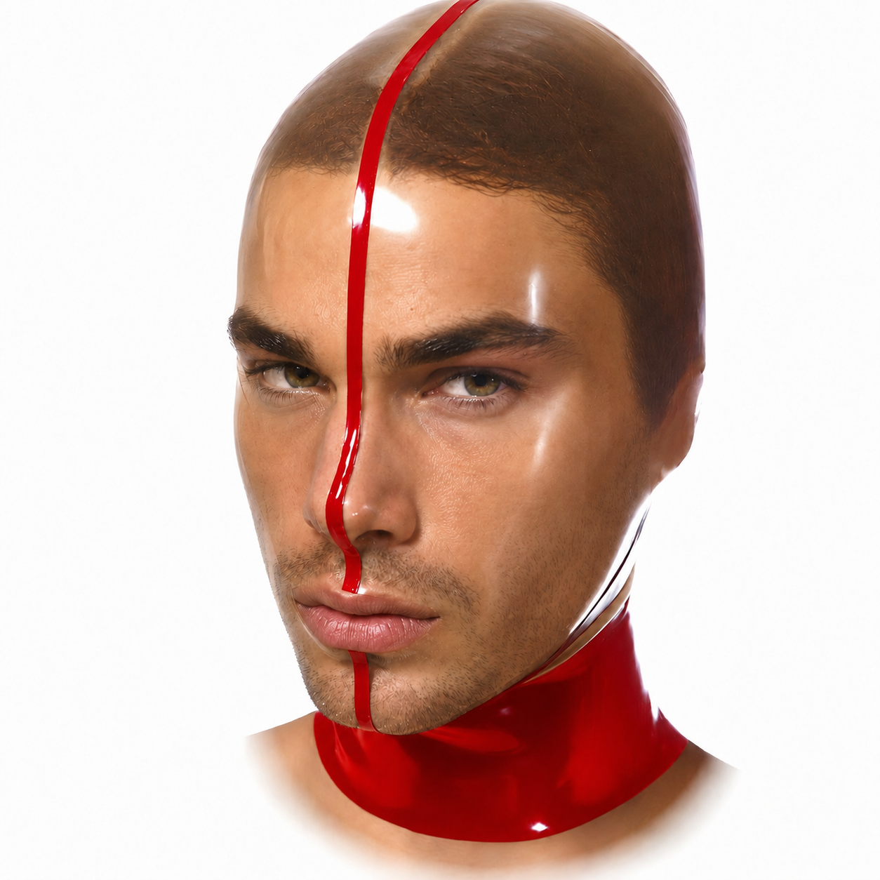 Cagoule en latex Lineclear Rouge