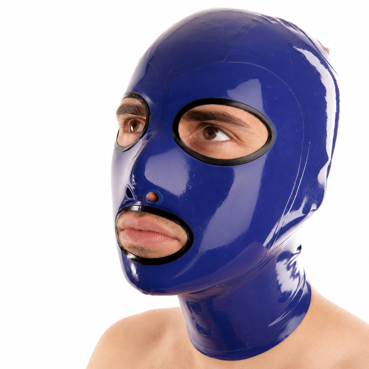 Cagoule en latex Outline Bleu-noir