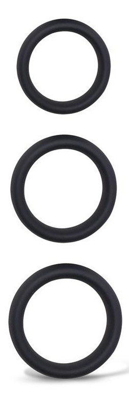 Lot de 3 Cockrings épais Forthoz 42-52 mm Noirs