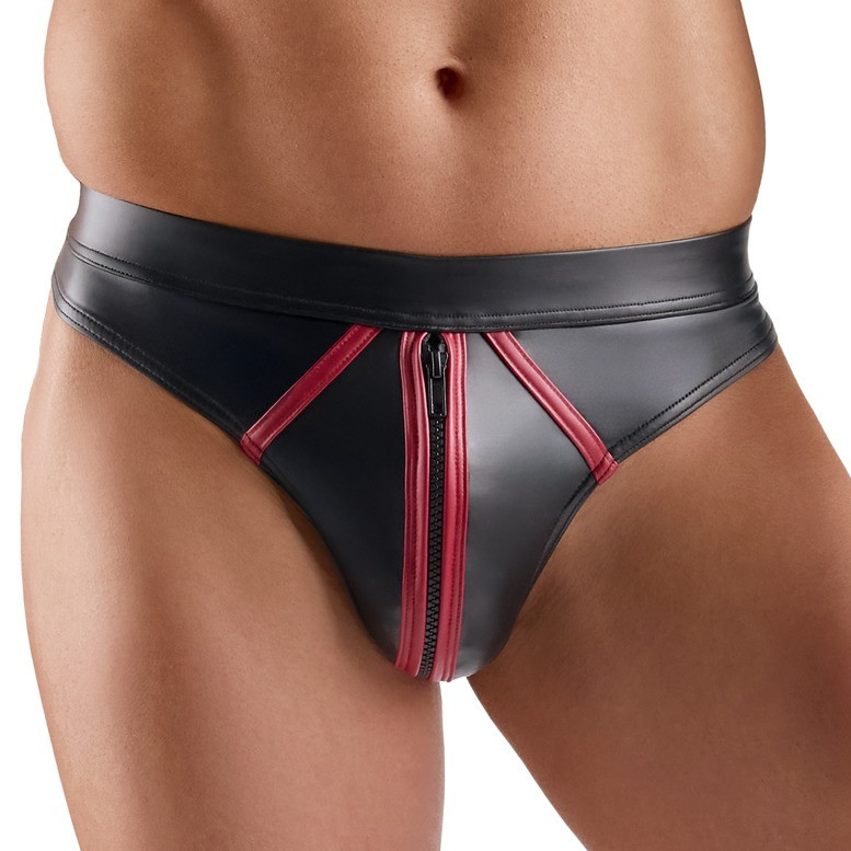 String avec zip Menecio Noir-Rouge