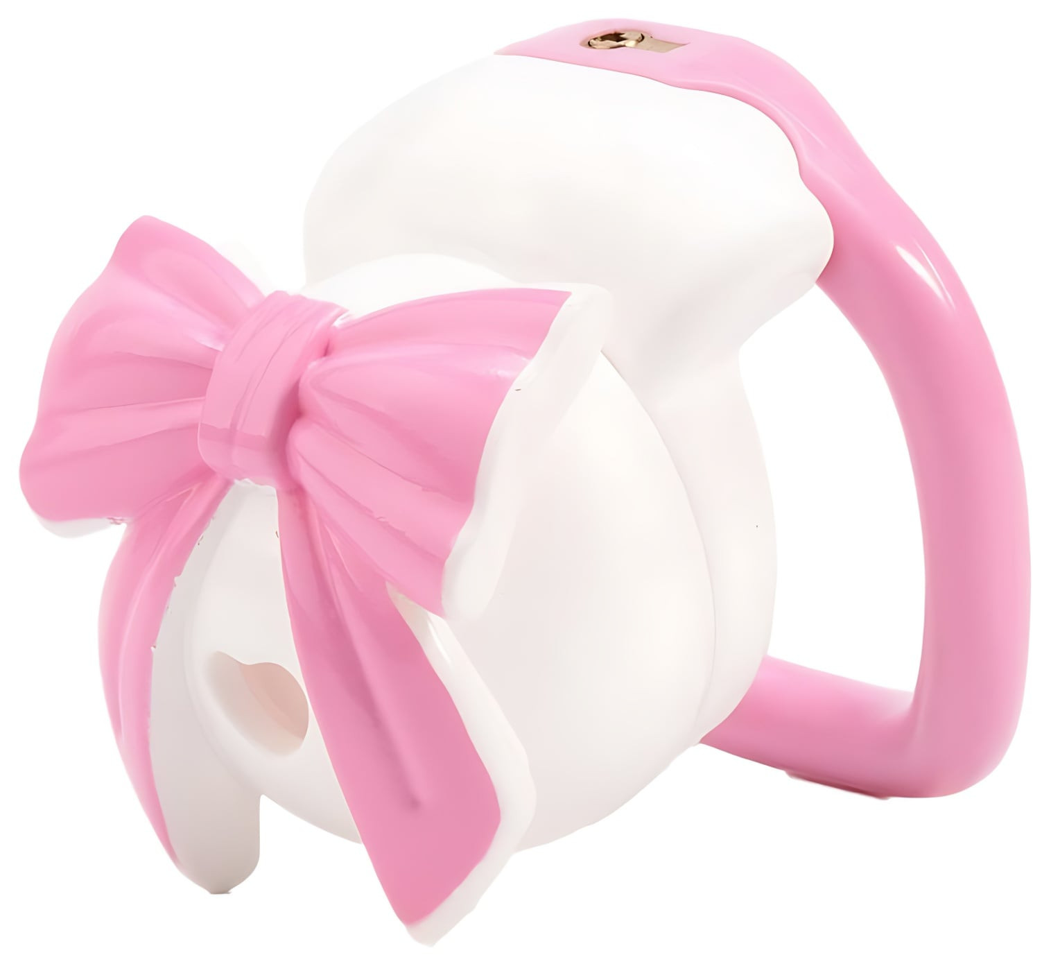 Cage Bowis 5 x 3 cm Blanche - Anneaux roses
