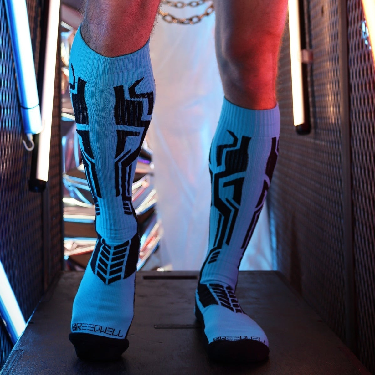 Chaussettes hautes Cyber Sock Bleues