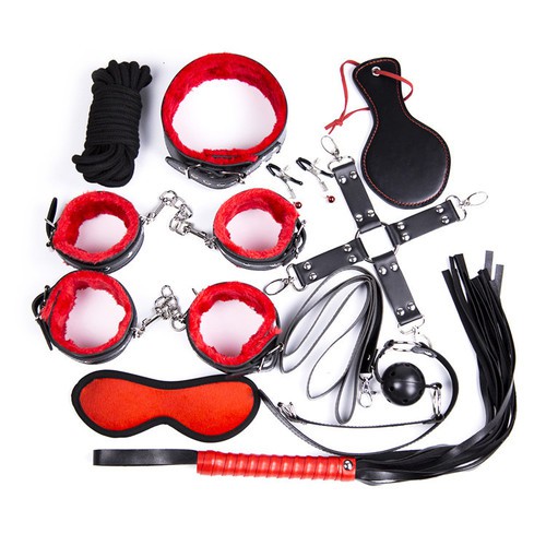 Pack Bondage SM 10 pièces Rouge