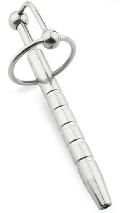 Plug Penis percé Pen Strie 12cm - Diamètre 10mm