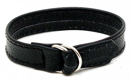Cockring en cuir Line 11mm Noir