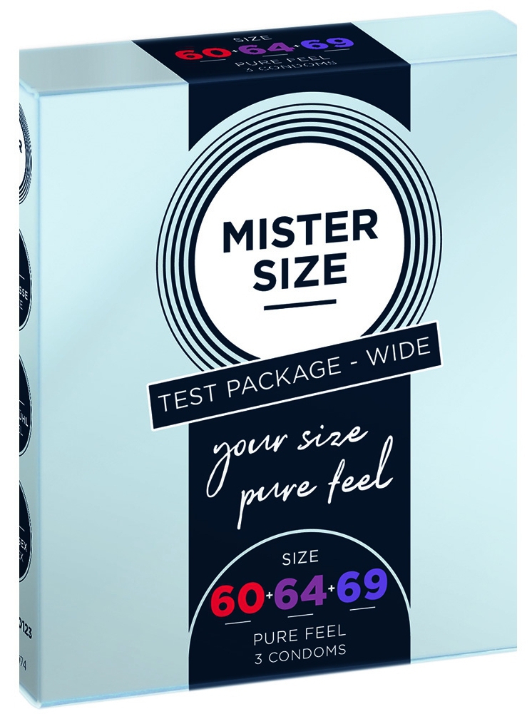 Préservatifs MISTER SIZE Échantillon 3 tailles 60, 64 et 69mm x3